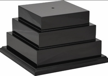 Load image into Gallery viewer, Black rectangular 3 tier stand for trophy topper