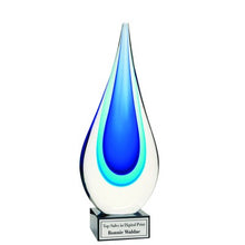 Load image into Gallery viewer, Blue Drop Art Glass, 8"