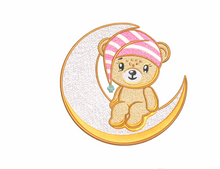 Load image into Gallery viewer, Sleepy Teddy bear on the Moon-Pink