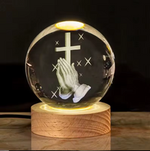 Load image into Gallery viewer, 3D Crystal light up ball with Praying hands