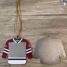Load image into Gallery viewer, Custom Hockey Jersey Ornament - Red, Silver, and Blue