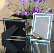 Load image into Gallery viewer, Floating Glass Photo Frame with Brushed Silver Border 8x 10