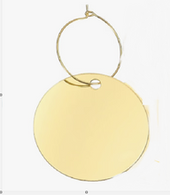 Load image into Gallery viewer, Gold 1.4 inch round wine charm/ drink marker