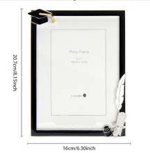 Load image into Gallery viewer, Graduation Black border with white scroll and quill