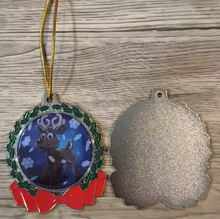 Load image into Gallery viewer, Whimsical Reindeer Holiday Wreath Ornament