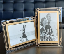 Load image into Gallery viewer, Elegant Glass Picture Frame with Gold Filigree Accents- 8x10