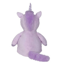 Load image into Gallery viewer, Stuffed unicorn toy with violet fur and purple accents | Soft plush unicorn with embroidered eyes and a purple horn | Violet unicorn plush toy with a friendly smile | Unicorn buddy toy in shades of violet and purple | Cuddly unicorn plush with a soft, purple mane