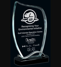 Load image into Gallery viewer, Amazon Glass Award with Engraving | Elegant Glass Trophy | Customizable Glass Award | Modern Glass Plaque | Corporate Recognition Award