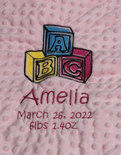 Load image into Gallery viewer, Embroidery Kid Block Design Blanket