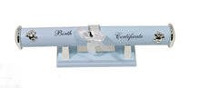 Load image into Gallery viewer, Birth Certificate Tube with stand - Blue