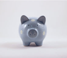 Load image into Gallery viewer, Blue Piggy Bank- White Polka Dots | Piggy banks online in Canada | Piggy banks online in Calgary | Piggy banks online in Canada | Online gift shop in Canada | Online Gift shop in Calgary | Online engraver in Canada