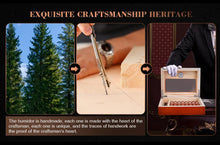 Load image into Gallery viewer, Cigar Humidor Box – Glass Top Humidor with Hygrometer Humidifier