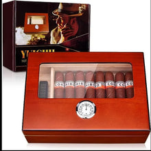 Load image into Gallery viewer, Cigar Humidor Box – Glass Top Humidor with Hygrometer Humidifier