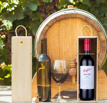 Load image into Gallery viewer, Personalized Wooden Wine Box with Custom Engraving | Custom Engraved Wooden Wine Box for Gifts | Wooden Wine Box with Personalized Engraving | Elegant Wooden Wine Box for Special Occasions | Custom Wine Box with Engraved Design