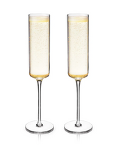 Load image into Gallery viewer, Edge square Champagne Flutes - Set of 2