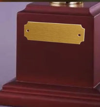 Load image into Gallery viewer, Gold notched trophy name plate with holes