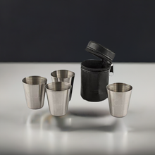Load image into Gallery viewer, 4 Stainless Steel Shot Glasses in Pouch