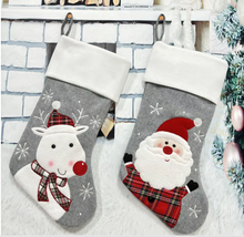 Load image into Gallery viewer, Grey and white stocking- PENGUIN