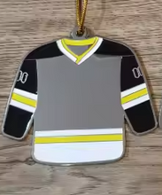 Load image into Gallery viewer, Custom Hockey Jersey Ornament - Black and yellow