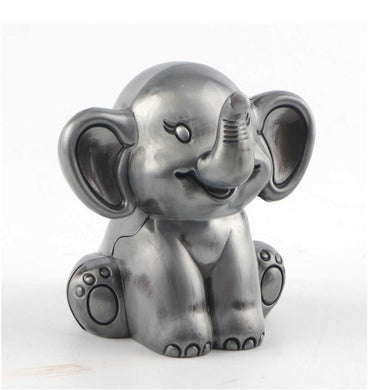 Pewter Elephant Money Bank | Engraver in Canada | Gift Shop in Calgary | Unique keepsake | Handcrafted pewter | Elephant figurine | Coin savings | Decorative money bank | Artisanal craftsmanship | Animal lover's delight | Savings decor | Canadian craftsmanship | Calgary gift idea | Premium pewter | Functional art | Home decor accent | Elephant themed gift | Hand-engraved detail | Calgary souvenir | Practical elegance
