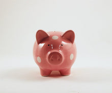 Load image into Gallery viewer, Pink Piggy Bank- White Polka Dots