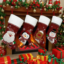 Load image into Gallery viewer, Red Reindeer stocking with white fur cuff