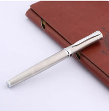 Load image into Gallery viewer, Smooth Silver Executive Roller ball pen with lid | Online gift shop in Calgary | Online gift shop in Canada | Engraver in Canada | Engraver in Calgary | Ball pens online | Gift shop Canada