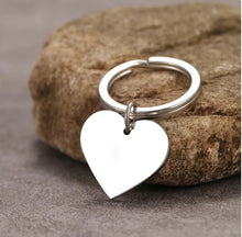 Load image into Gallery viewer, Stainless steel keychain heart | Keychains online | Keychains online Canada | Keychain online | Online gift store in Canada | Online gift store Calgary | Stainless steel heart keychain, heart-shaped keychain, stainless steel key accessory, durable metal keychain, personalized heart keyring, custom engraved keychain, heart-shaped key holder, sleek keychain design, stainless steel key charm, heart keychain gift