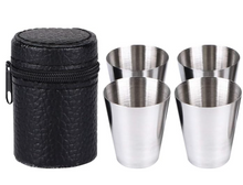 Load image into Gallery viewer, 4 Stainless Steel Shot Glasses in Pouch - 60 ml