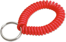 Load image into Gallery viewer, Plastic Wrist Coil Key Chain red