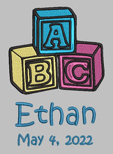 Load image into Gallery viewer, Embroidery Kid Block Design Blanket