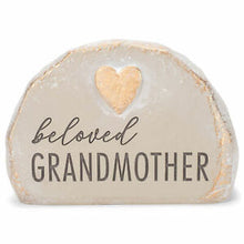 Load image into Gallery viewer, Beloved Grandmother Goldstone Heart 4.5 x 6 Resin Decorative Outdoor Garden Stone