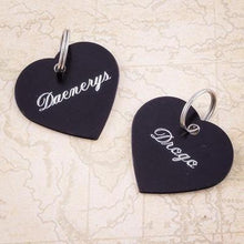 Load image into Gallery viewer, black heart engravable pet tag