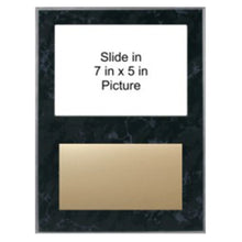 Load image into Gallery viewer, Black Oak Wood Award Plaque with Slide in Photo