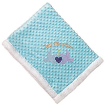Load image into Gallery viewer, Customized -My Baptism Blanket- Blue and Lilac Doves