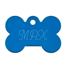 Load image into Gallery viewer, blue shaped dog bone pet tag