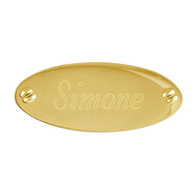 Load image into Gallery viewer, brass oval plate with false screw plate for trophies in Canada
