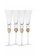 Load image into Gallery viewer, Gold Diamante Ball Champagne Flute set