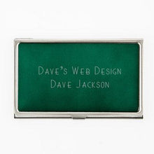 Load image into Gallery viewer, Green Metal Card Case engravable