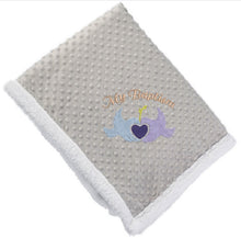 Load image into Gallery viewer, Customized -My Baptism Blanket- Blue and Lilac Doves