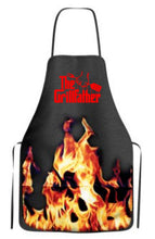 Load image into Gallery viewer, BBQ Apron- Flame Design- Grill Father