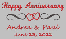 Load image into Gallery viewer, Happy Anniversary Blanket - Custom Double Heart