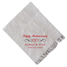 Load image into Gallery viewer, Happy Anniversary Blanket - Custom Double Heart