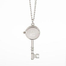 Load image into Gallery viewer, Key Shaped Clock Pendant on Chain engravable