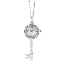 Load image into Gallery viewer, Key Shaped Clock Pendant on Chain