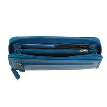 Load image into Gallery viewer, Ladies Full Zip Leather RFID Wallet - Peacock