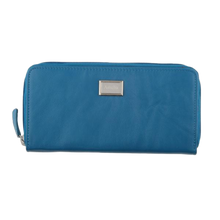 Load image into Gallery viewer, Ladies Full Zip Leather RFID Wallet - Peacock