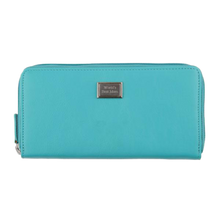 Load image into Gallery viewer, Ladies Full Zip Leather RFID Wallet - Turquoise
