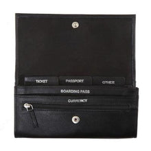 Load image into Gallery viewer, Leather Travel RFID Wallet - Black