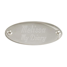 Load image into Gallery viewer, Nickel Oval flask Screw Plate 1 7/8" x 3/4"